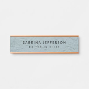 Letrero Para Puerta Elegante y único estilo sencillo azul claro Minima