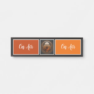 Letrero Para Puerta En Podcaster Aéreo, Podcast Retro