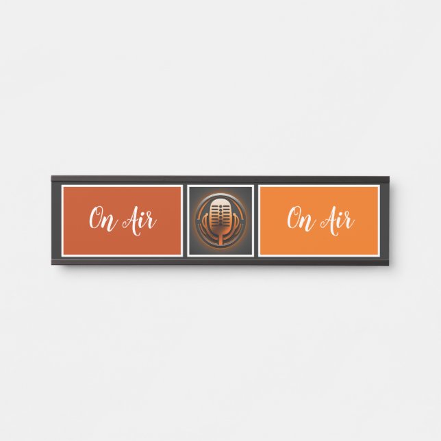 Letrero Para Puerta En Podcaster Aéreo, Podcast Retro (Anverso)