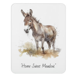 Letrero Para Puerta Encantadora serenidad en burro, personalizado
