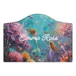 Letrero Para Puerta Escena submarina de sirena encantada