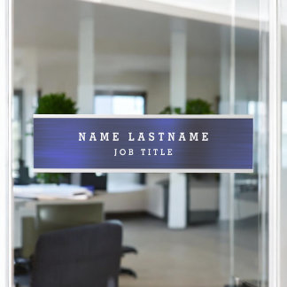 Letrero Para Puerta Escritorio azul de la Marina Elegante Profesional