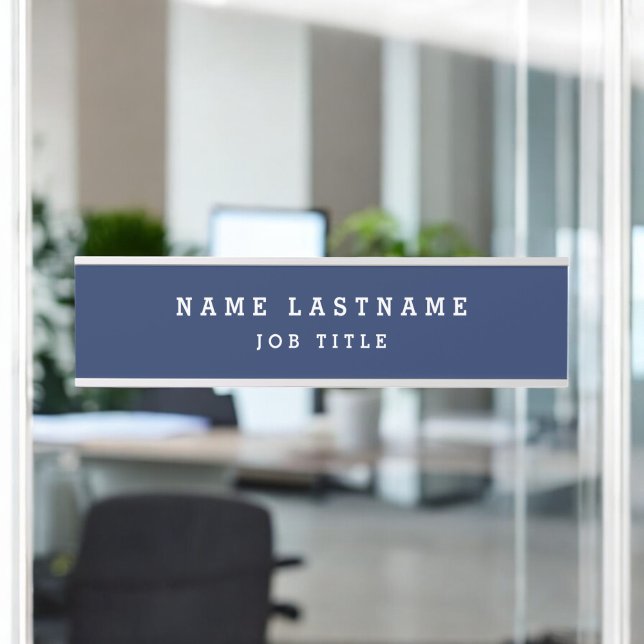 Letrero Para Puerta Escritorio azul de la Marina Elegante Profesional (Subido por el creador)