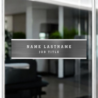 Letrero Para Puerta Escritorio blanco negro elegante profesional