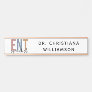 Letrero Para Puerta Especialista en Médica ENT personalizado