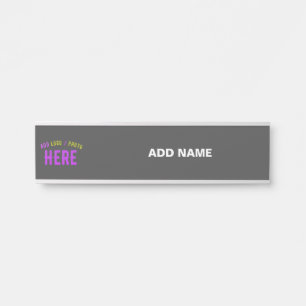 LETRERO PARA PUERTA ESTILIZADO MODERNO PERSONALIZABLE GRIS VERIFICADO