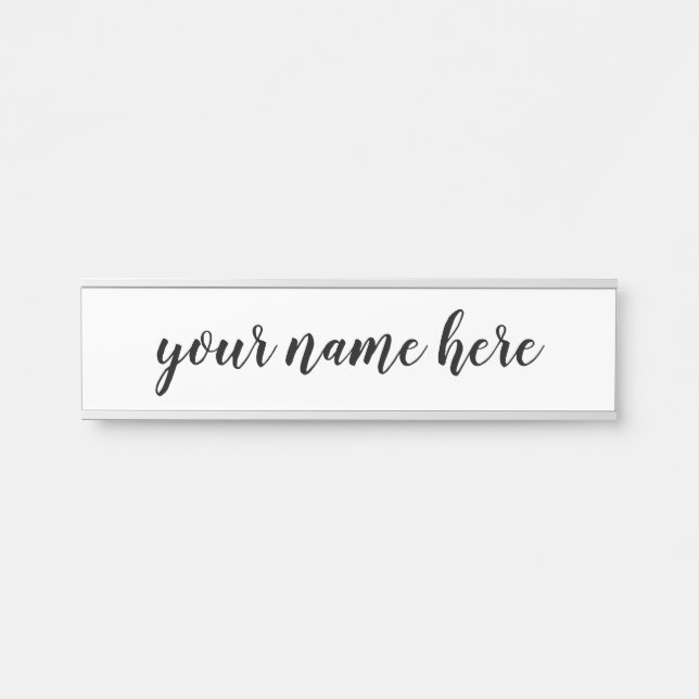 Letrero Para Puerta estilo de script minimalista simple (Anverso)