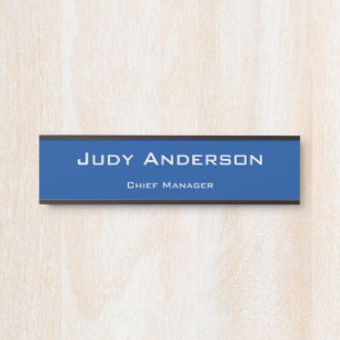 Letrero Para Puerta Estilo Deep Blue Profesional Plain Moderno Elegant