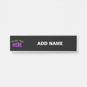 LETRERO PARA PUERTA ESTILOSO MODERNO PERSONALIZABLE NEGRO MARCA VERIFI