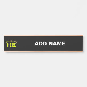 LETRERO PARA PUERTA ESTILOSO MODERNO PERSONALIZABLE NEGRO MARCADO VERI