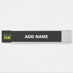 LETRERO PARA PUERTA ESTILOSO MODERNO PERSONALIZABLE NEGRO VERIFICADO D