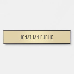 Letrero Para Puerta Faux Gold Moderno Simple Template Home Long