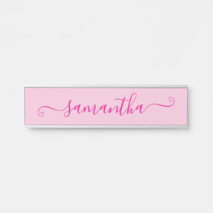 Letrero Para Puerta Firme adorable rosa caliente