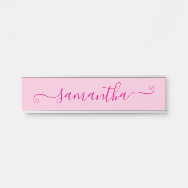 Letrero Para Puerta Firme adorable rosa caliente (Anverso)