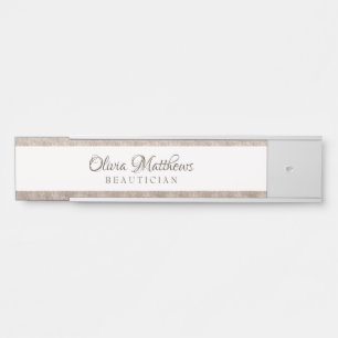 Letrero Para Puerta Floral blanca vintage y oro Rosa