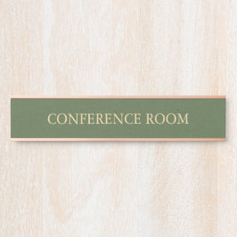 Letrero Para Puerta Forest Green Linen Texture  Imitation