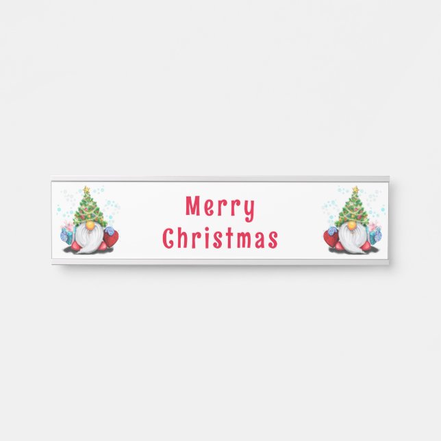 Letrero Para Puerta Gnomes con Navidades de regalos (Anverso)
