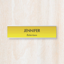 Letrero Para Puerta Gradiente de oro de nombre personalizado