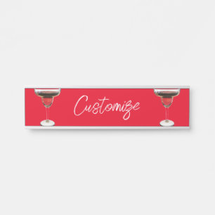 Letrero Para Puerta Gran bebida de cóctel Margarita Roja Thunder_Cove