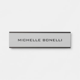 Letrero Para Puerta Gris claro Minimalista Llanto legible moderno