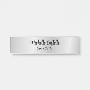 Letrero Para Puerta Gris plateado Profesional Único Clásico Simple