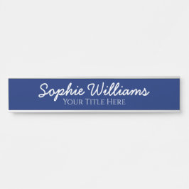 Letrero Para Puerta Guión negrita Letras en azul marino