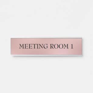 Letrero Para Puerta Habitación de oro rosa Nombre Oficina Escuela