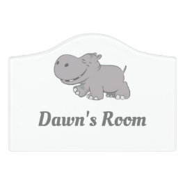 Letrero Para Puerta Hipopótamo