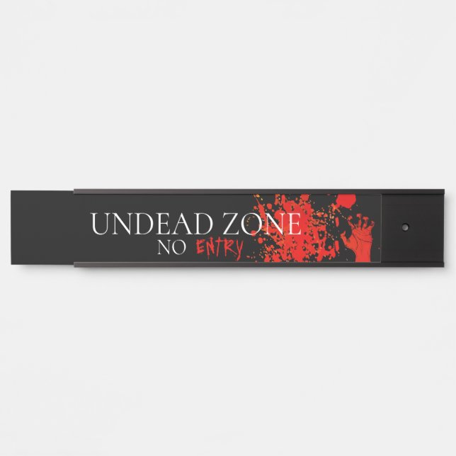 Letrero Para Puerta Horror Undead Zone Red Hand (Anverso)