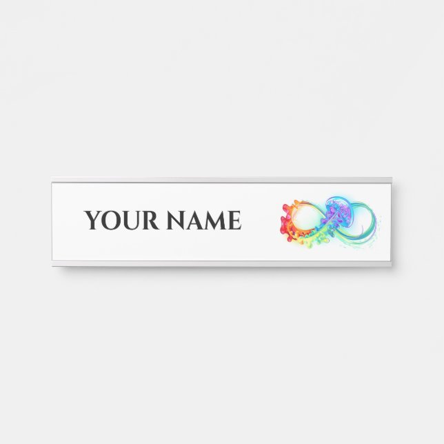Letrero Para Puerta Infinidad con las medusas del arcoiris (Anverso)