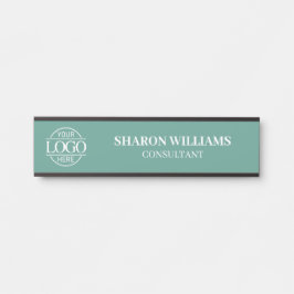 Letrero Para Puerta Interchangeable Teal Green Custom Business Logo 