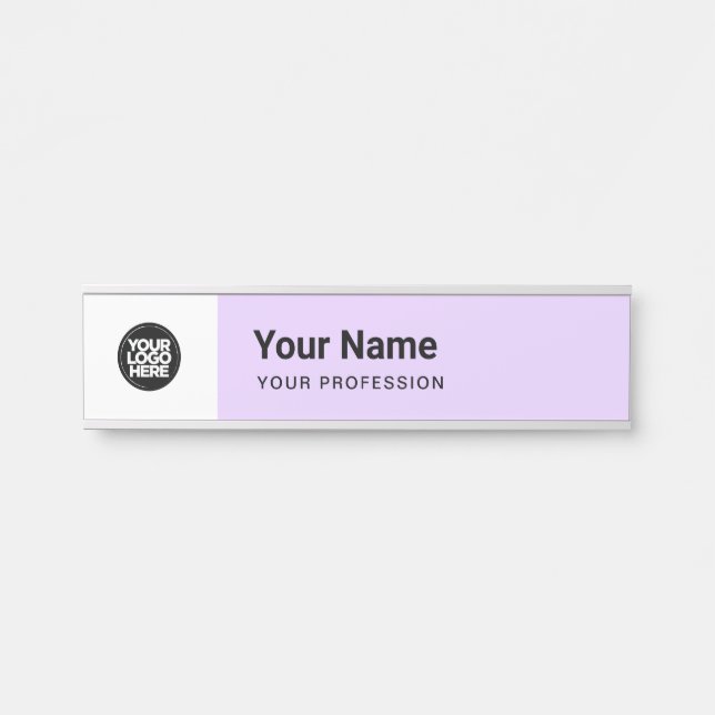 Letrero Para Puerta Lavender Purple Business Logo Profession (Anverso)