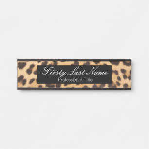 Letrero Para Puerta Letrero de puerta de oficina con estampado de leop