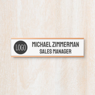 Letrero Para Puerta Letrero de Puerta de Oficina con Logo de Lujo