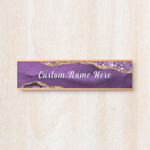 Letrero Para Puerta Letrero de Puerta Personalizado Brillante de Oro P
