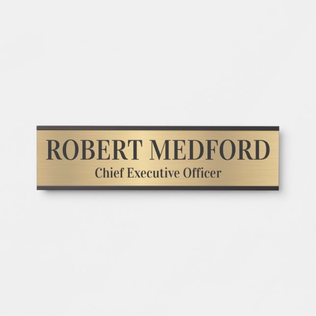 Letrero Para Puerta Letrero De Puerta Profesional Con Aspecto De Oro M (Anverso)