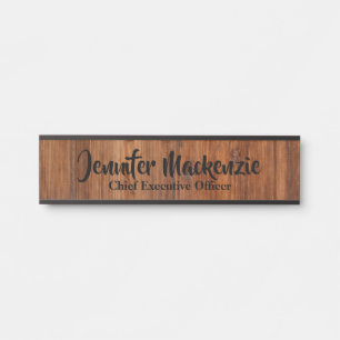 Letrero Para Puerta Letrero de puerta rústico de grano de madera con n