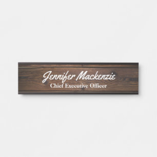 Letrero Para Puerta Letrero de puerta rústico de grano de madera con n