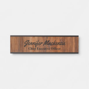 Letrero Para Puerta Letrero de puerta rústico de grano de madera con n