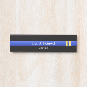 Letrero Para Puerta Línea Azul delgada - Rótulo de la puerta del tanqu