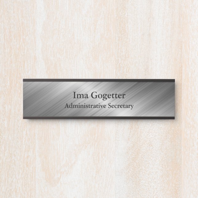 Letrero Para Puerta Línea Azul delgada - Rótulo de puerta Personalizad (Anverso)