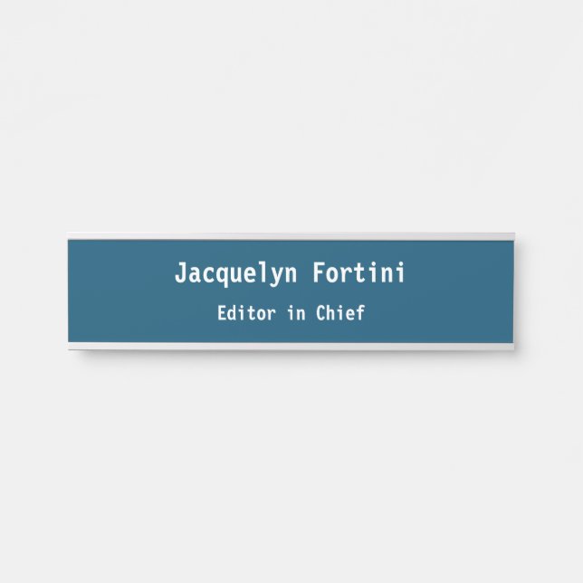 Letrero Para Puerta Llanura azul oceánica elegante Minimalista moderno (Anverso)