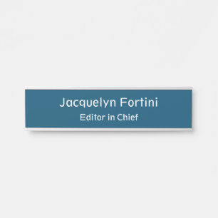 Letrero Para Puerta Llanura azul oceánica elegante Minimalista moderno