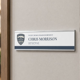 Letrero Para Puerta Logotipo de oficial de policía 