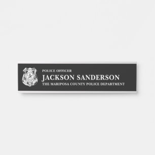 Letrero Para Puerta Logotipo del Departamento de Oficiales de Policía 