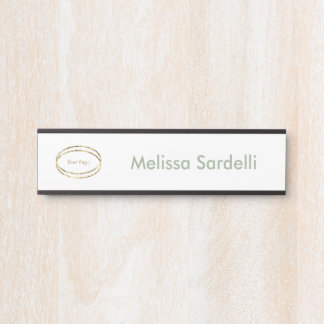 Letrero Para Puerta Logotipo empresarial personalizado verde sage mini