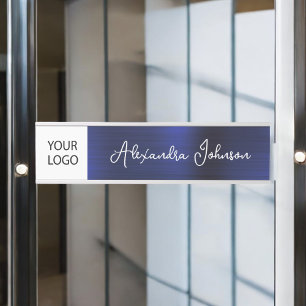 Letrero Para Puerta Logotipo personalizado Executive Navy Blue Profess