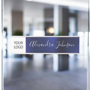 Letrero Para Puerta Logotipo personalizado Executive Navy Blue Profess
