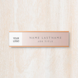 Letrero Para Puerta Logotipo personalizado Rosa ejecutivo Profesional