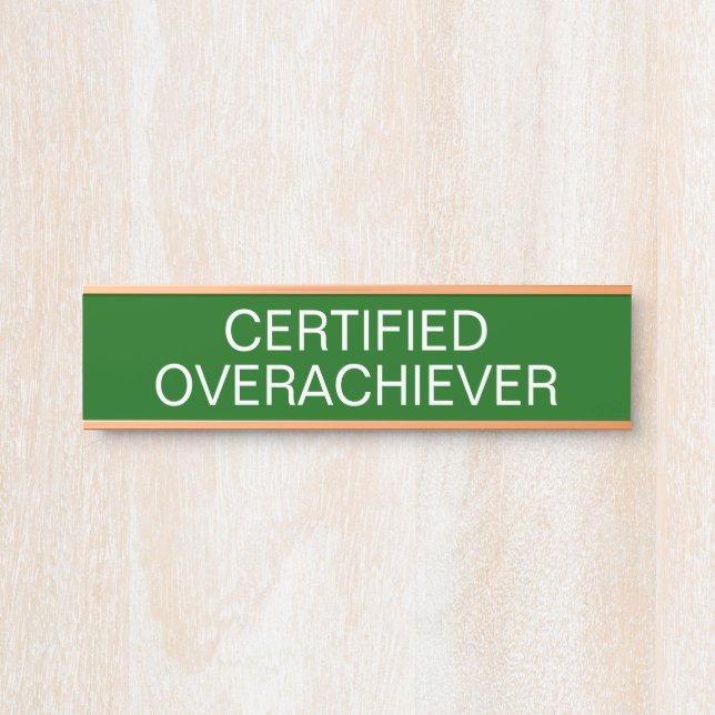 Letrero Para Puerta Logro Certificado Divertido  (Anverso)